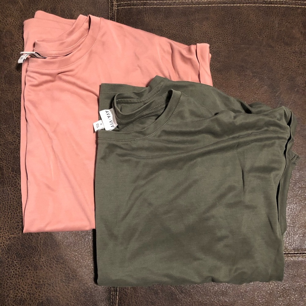 Green and pink tops